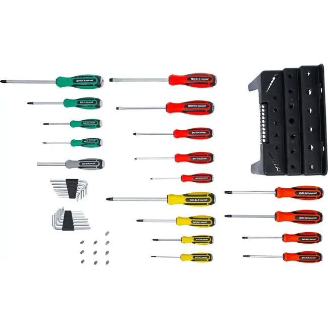 BGS Schroevendraaierset - met bitset - in kunststof standaard - 44 delig