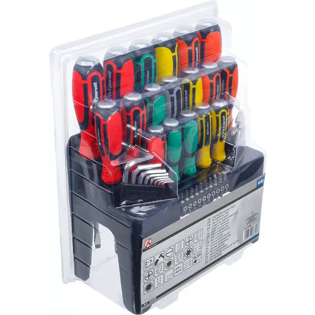 BGS Schroevendraaierset - met bitset - in kunststof standaard - 44 delig