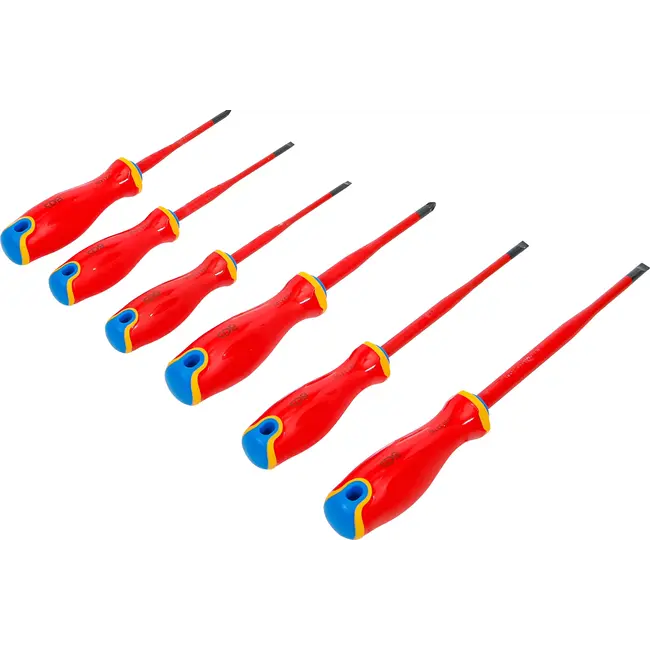 BGS VDE schroevendraaierset - extra dunne punt - 6 delig