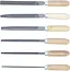 BGS Sleutlvijlen-set - houten heft - 100 mm - 6 delig