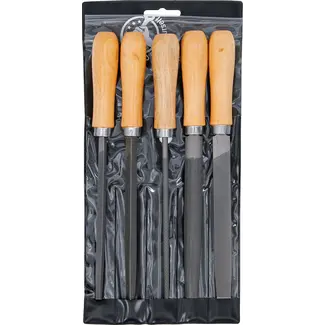 BGS Do it yourself Vijlen-set - houten heft - 150 mm - 5 delig