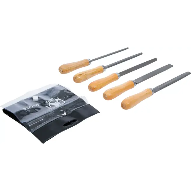 BGS Vijlen-set - houten heft - 150 mm - 5 delig