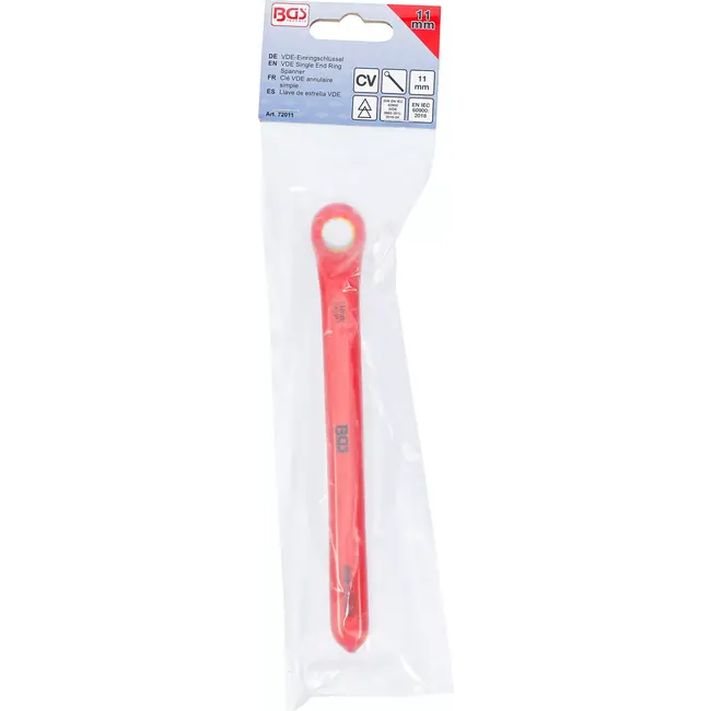 BGS Enkelvoudige VDE-ringsleutel - diep gebogen - 11 mm
