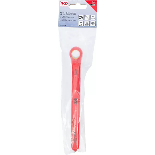 BGS Enkelvoudige VDE-ringsleutel - diep gebogen - 13 mm