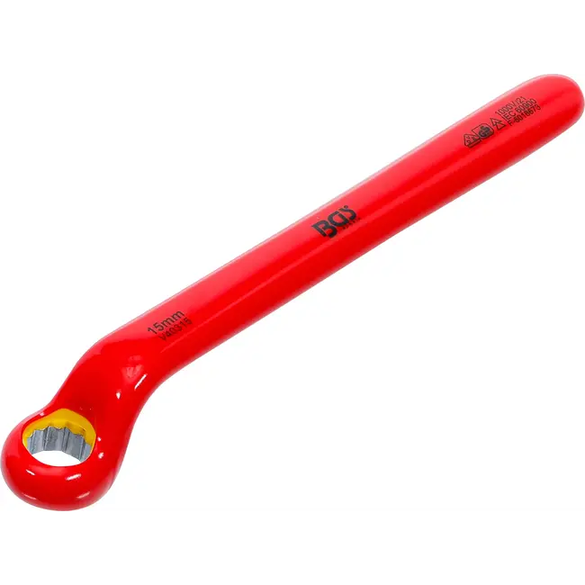 BGS Enkelvoudige VDE-ringsleutel - diep gebogen - 15 mm