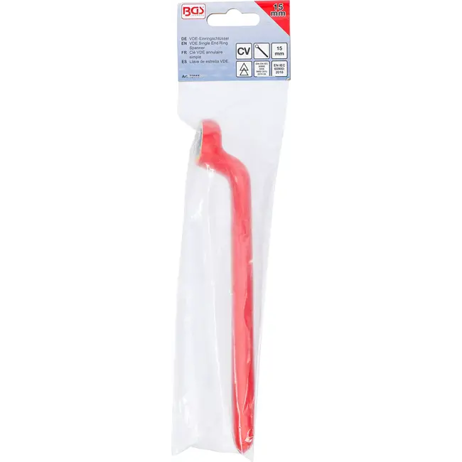 BGS Enkelvoudige VDE-ringsleutel - diep gebogen - 15 mm