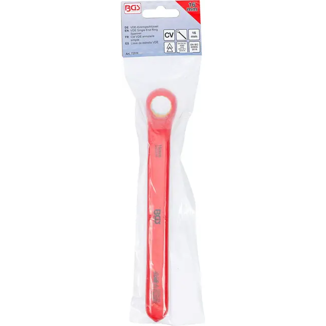 BGS Enkelvoudige VDE-ringsleutel - diep gebogen - 16 mm