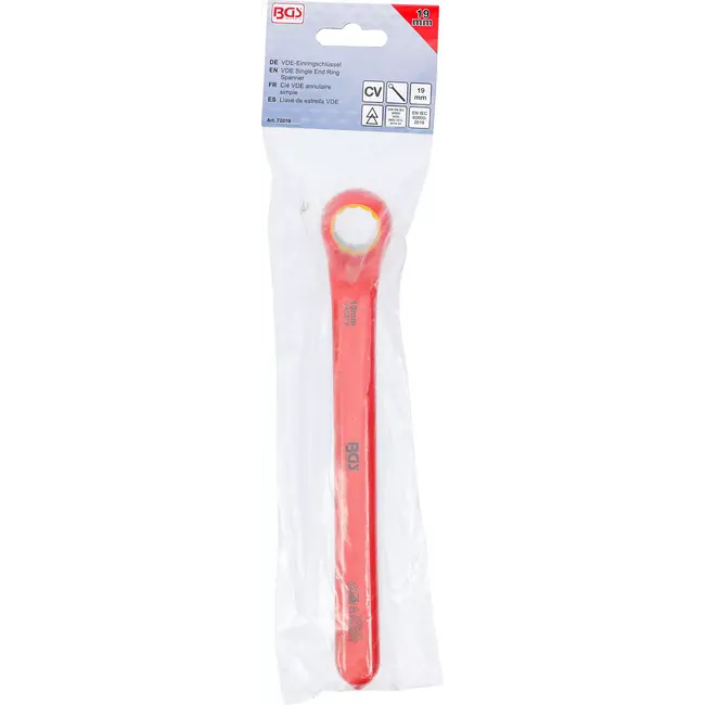BGS Enkelvoudige VDE-ringsleutel - diep gebogen - 19 mm