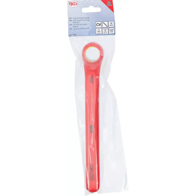 BGS Enkelvoudige VDE-ringsleutel - diep gebogen - 22 mm