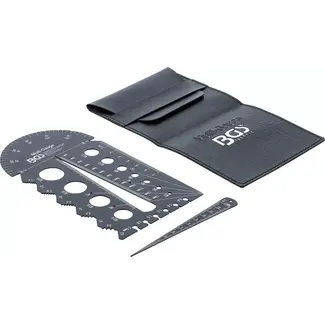 BGS technic Schroeven- en schroefdraadsjabloon - metrisch - M3 - M20, 0,5 - 13,00 mm
