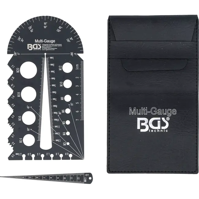 BGS Schroeven- en schroefdraadsjabloon - metrisch - M3 - M20, 0,5 - 13,00 mm