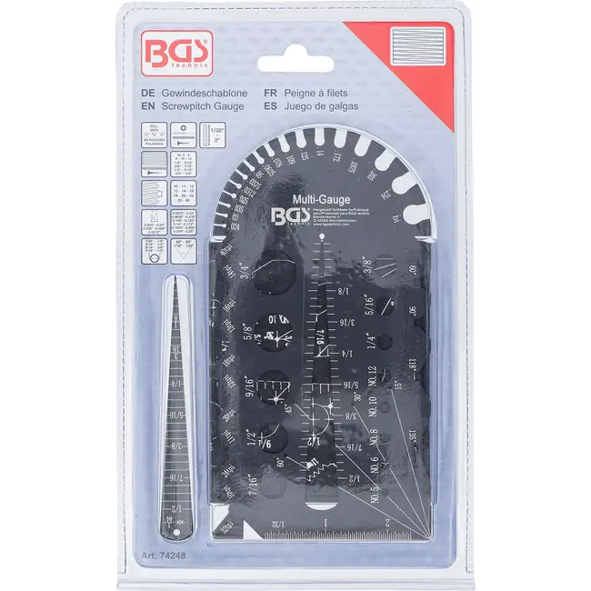 BGS Schroeven- en schroefdraadsjabloon - inches - 1/4 - 2"