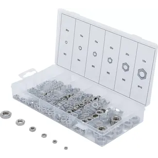 BGS technic Assortiment zeskantmoeren - roestvrij staal - 300 delig