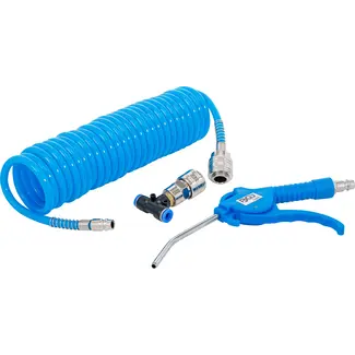 BGS technic Lucht blaaspistool - met perslucht-spiraalslang en T-connector
