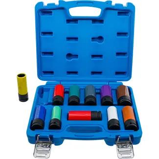 BGS technic Kracht wielmoerdopsleutelset - 1/2" - 15 - 27 mm en speciale wielschroeven - 11 delig