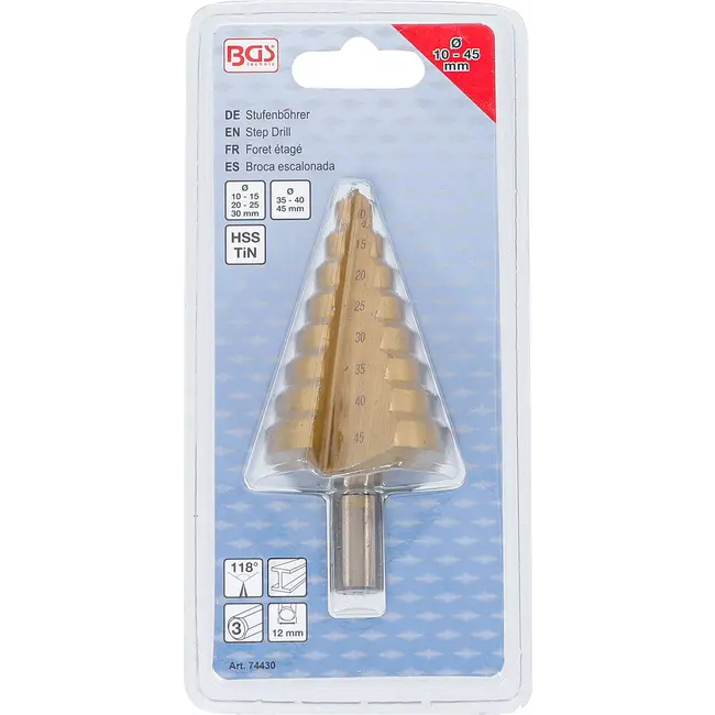 BGS Trappenboor - titanium gecoat - Ø 10 - 45 mm