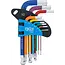 BGS Stiftsleutelset - meerkleurig - kort - binnenzeskant met kogelkop 1,5 - 10 mm - 9 delig