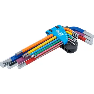 BGS Stiftsleutelset - meerkleurig - binnenzeskant 1,5 - 10 mm - 9 delig