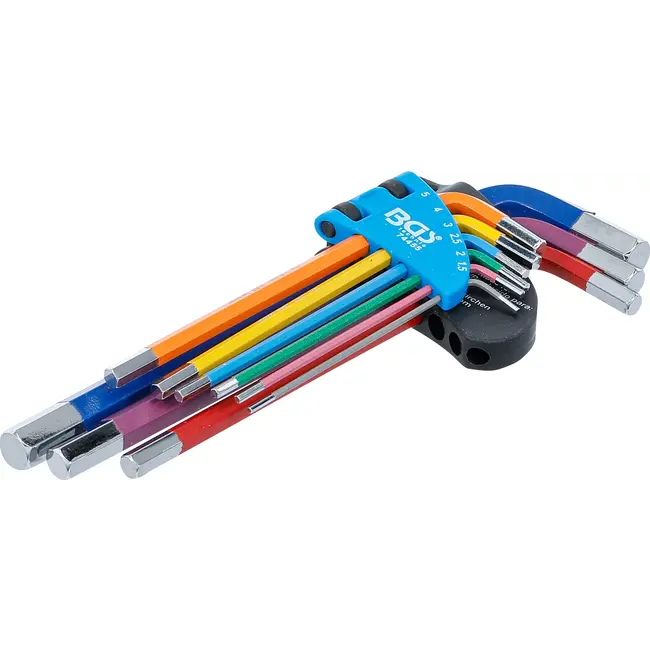 BGS Stiftsleutelset - meerkleurig - binnenzeskant 1,5 - 10 mm - 9 delig