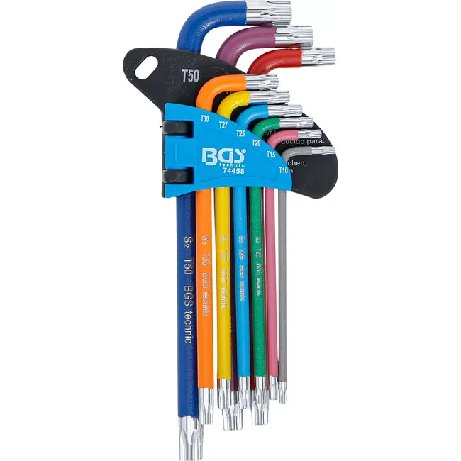 BGS Stiftsleutelset - meerkleurig - Torx T10 - T50 - 9 delig