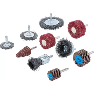 BGS technic Set borstel- en schuurlamellenschijven - 10 delig