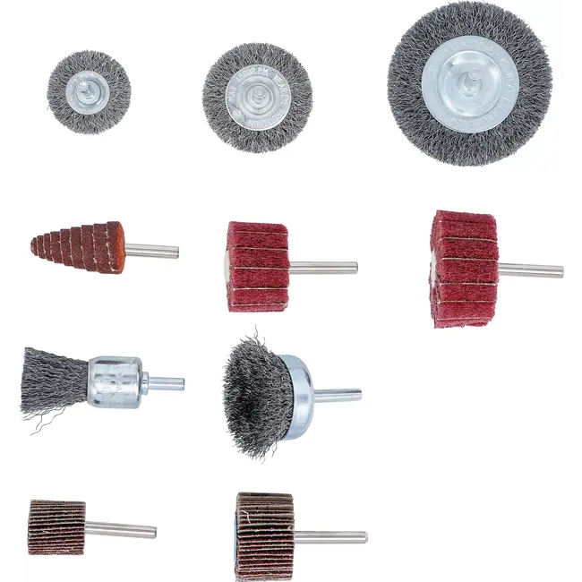 BGS Set borstel- en schuurlamellenschijven - 10 delig