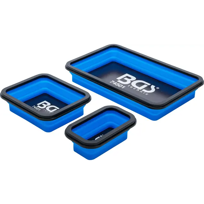 BGS Magnetische legschalenset - silicone - vouwbaar - 3 delig