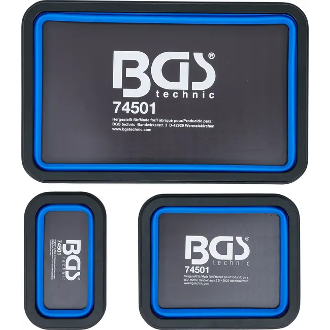 BGS Magnetische legschalenset - silicone - vouwbaar - 3 delig