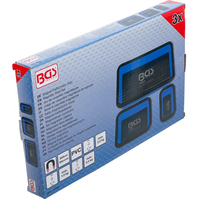 BGS Magnetische legschalenset - silicone - vouwbaar - 3 delig