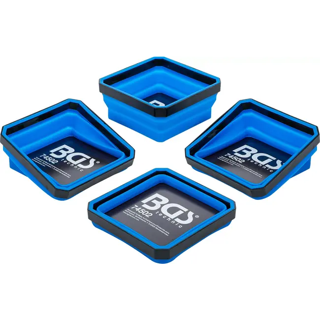 BGS Magnetische legschalenset - silicone - vouwbaar - 115 x 115 x 50 mm - 4 delig