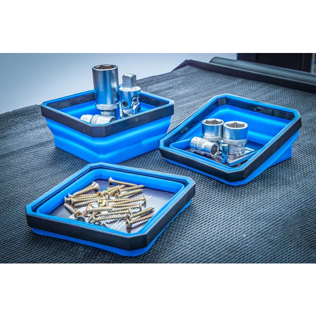 BGS Magnetische legschalenset - silicone - vouwbaar - 115 x 115 x 50 mm - 4 delig