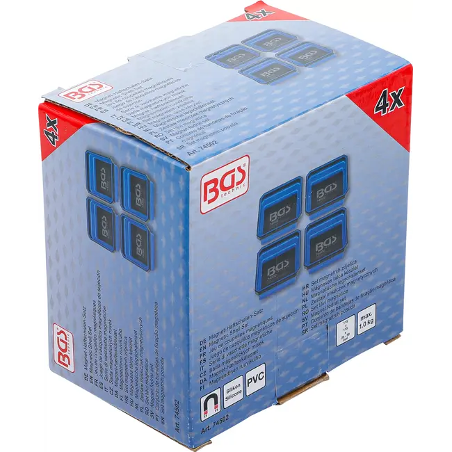 BGS Magnetische legschalenset - silicone - vouwbaar - 115 x 115 x 50 mm - 4 delig