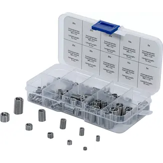 BGS Assortiment inzetstukken voor schroefdraadreparatie - roestvrij staal - 150 delig