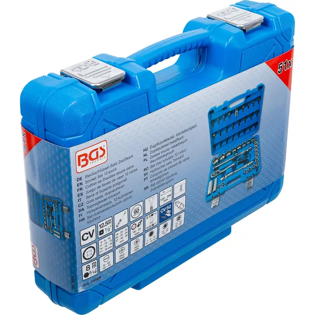 BGS Dopsleutelset twaalfkant - 1/2" - 8 - 32 mm - 51 delig