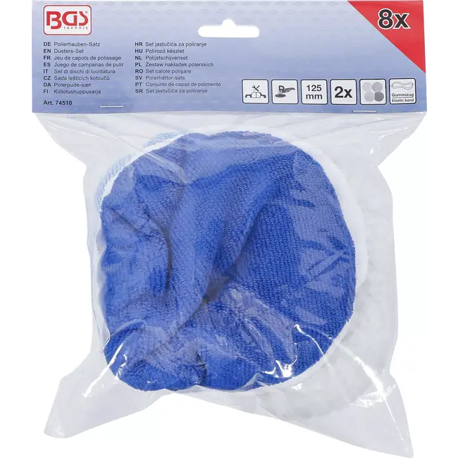 BGS Polijstschijvenset - Ø 125 mm - 8 delig