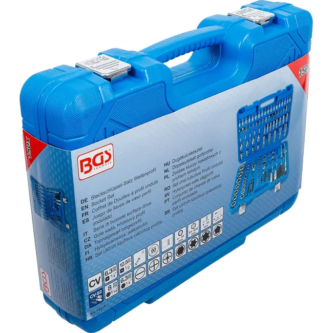 BGS Dopsleutelset golfprofiel - 1/4" / 1/2" - 150 delig