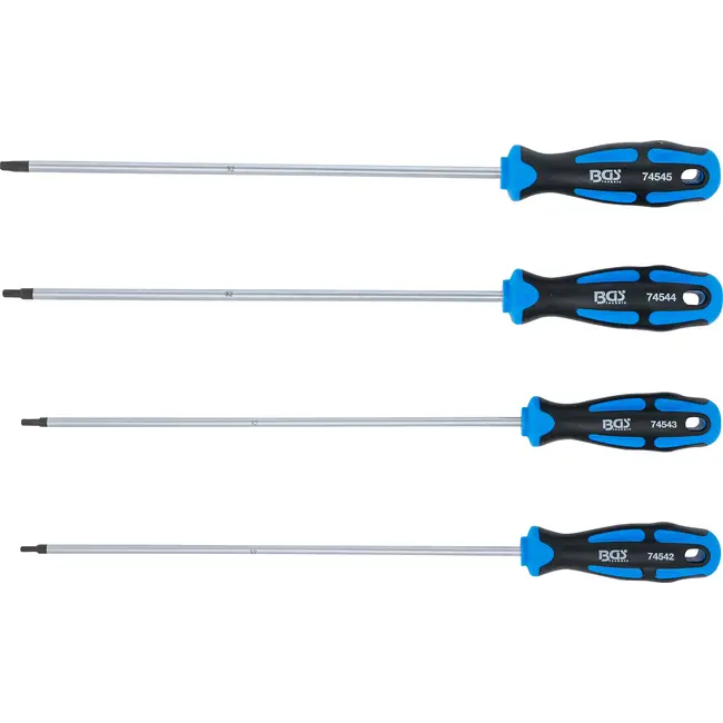 BGS Schroevendraaierset - extra lang - Torx - T15 - T30 - 4 delig