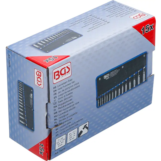 BGS Holpijpset - 2 - 22 mm - 15 delig