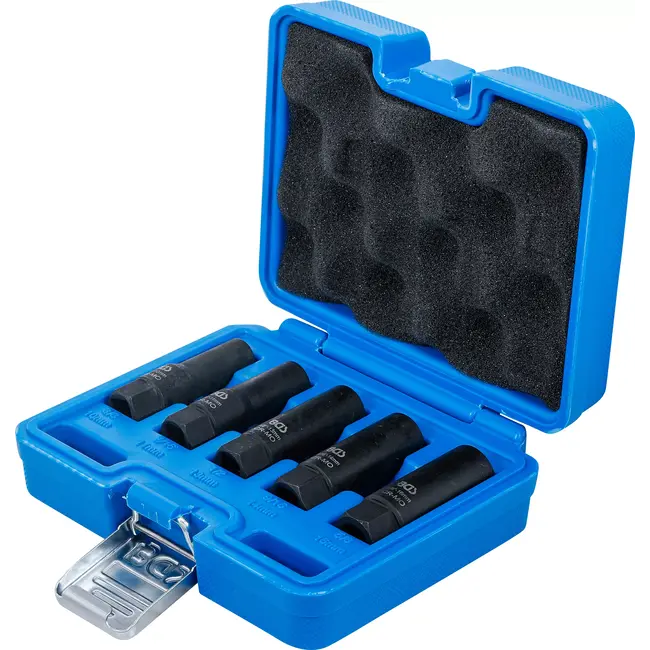 BGS Spiraalprofiel-doppenset / schroefuitdraaier, diep - 3/8" - 10 - 16 mm - 5 delig
