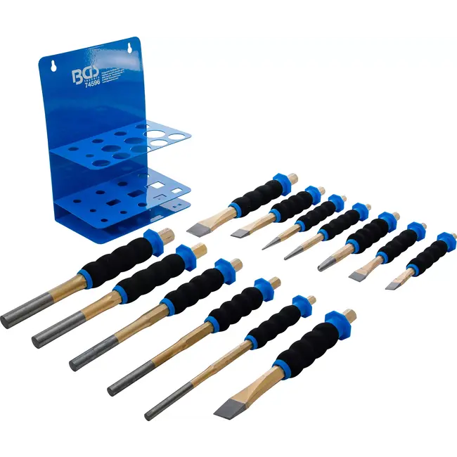 BGS Pendrijver-/ centerpunt-/ vlakbeitelset - met handbescherming - 13 delig