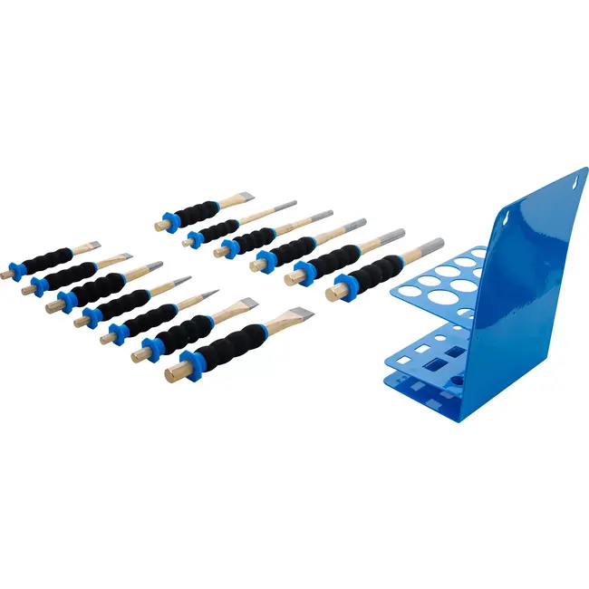 BGS Pendrijver-/ centerpunt-/ vlakbeitelset - met handbescherming - 13 delig