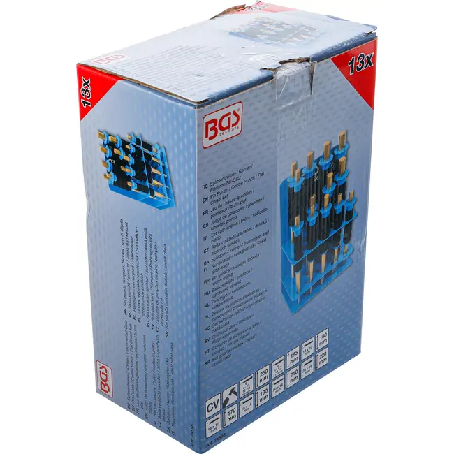 BGS Pendrijver-/ centerpunt-/ vlakbeitelset - met handbescherming - 13 delig