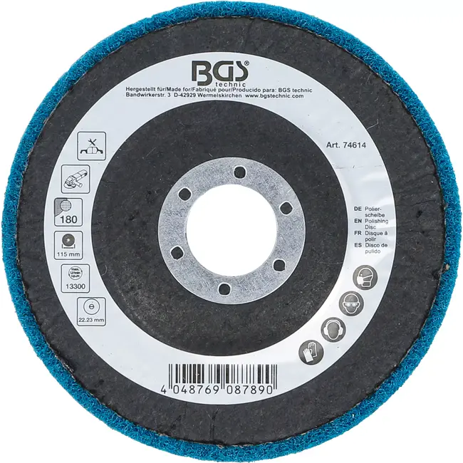 BGS Polijstschijf - aluminiumoxide - Ø 115 mm - korrel 180