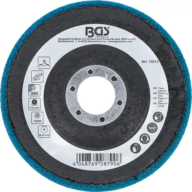 BGS Polijstschijf - aluminiumoxide - Ø 115 mm - korrel 240