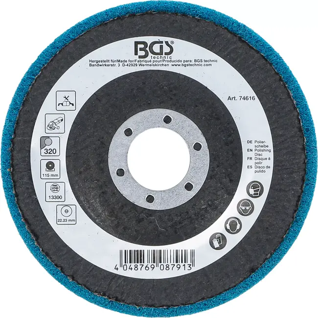 BGS Polijstschijf - aluminiumoxide - Ø 115 mm - korrel 320
