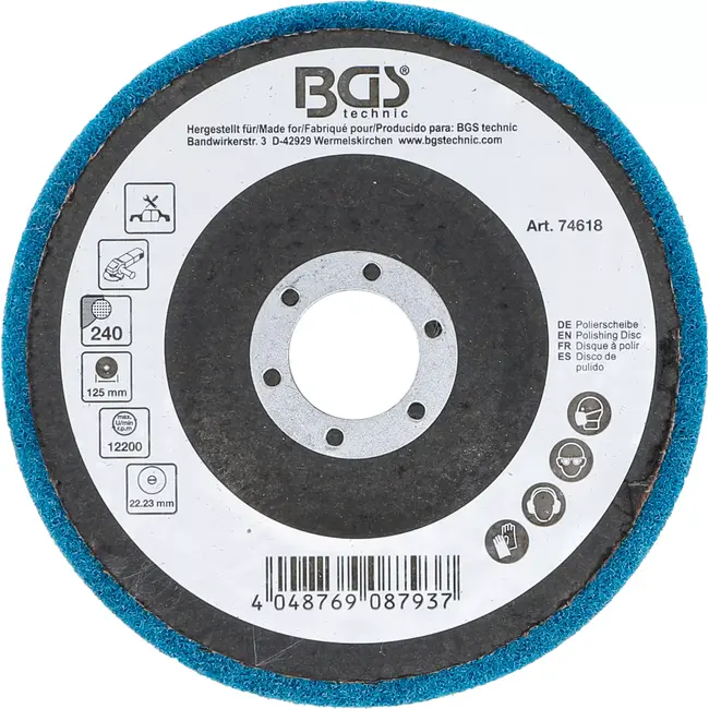 BGS Polijstschijf - aluminiumoxide - Ø 125 mm - korrel 240