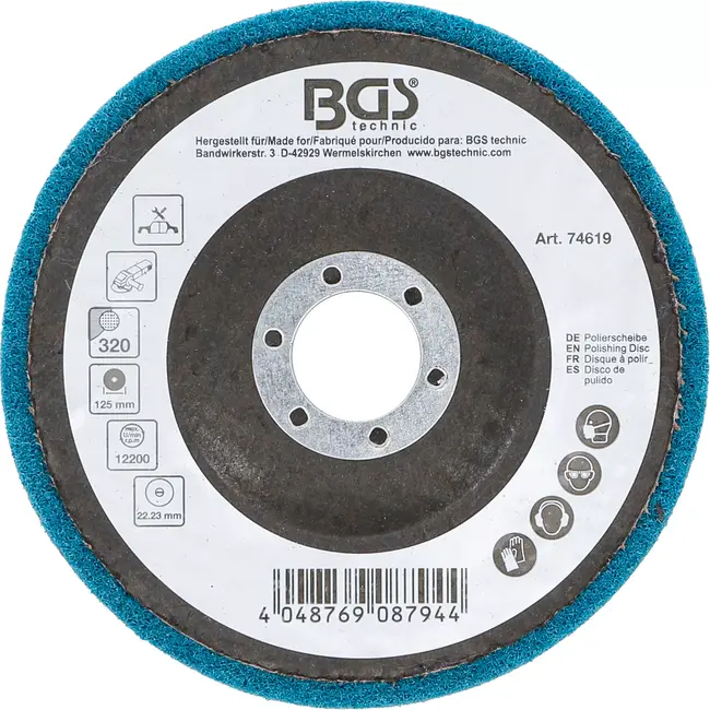 BGS Polijstschijf - aluminiumoxide - Ø 125 mm - korrel 320