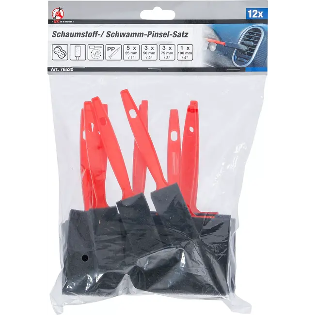 BGS Schuim / spons penselenset - 12 delig