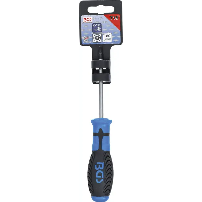 BGS Schroevendraaier - Torx met boring T15 - Meslengte 80 mm