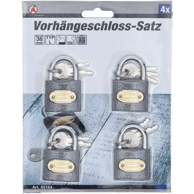 BGS Hangslotset - gelijksluitend - type L - 35 mm - 4 delig